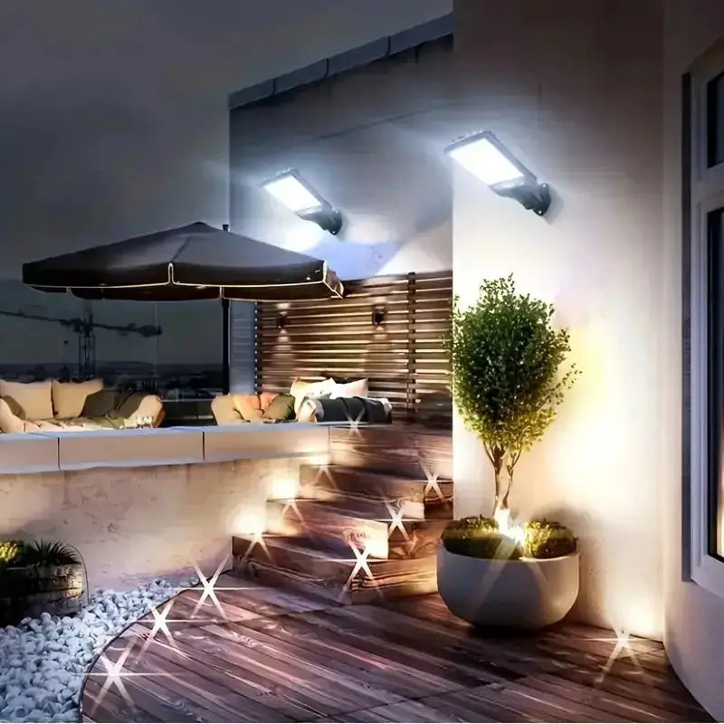 1/2/4Pack Solar Street Lights, 108 COB LED Outdoor Wall Lights with Remote Control and Motion Sensor, Adjustable 3 Modes 1000mah from PriceLows™