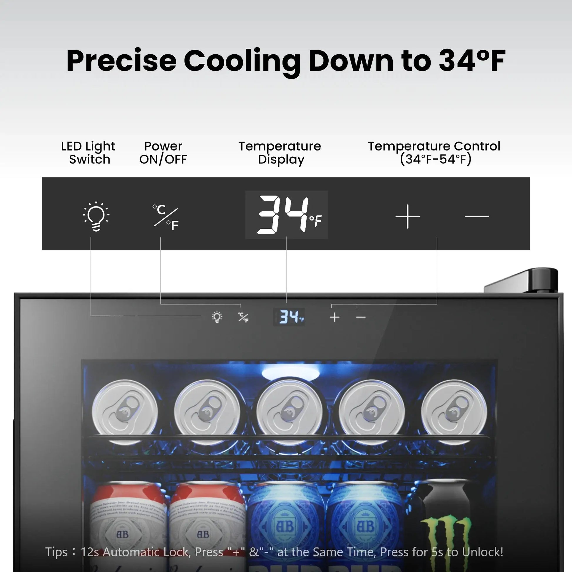 Beverage Refrigerator Cooler-77Cans Freestanding Mini Fridge Cooler with Glass Door for Home Office from PriceLows™