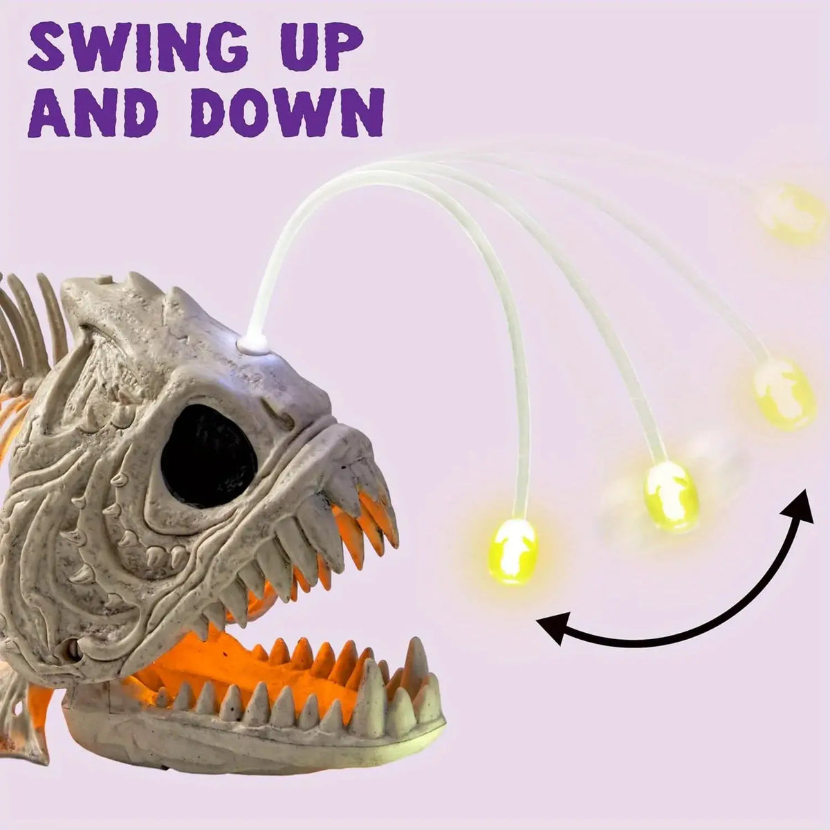 Halloween Skeleton Fish Lantern | Led Eyes | Nylon Body | 10 Inch