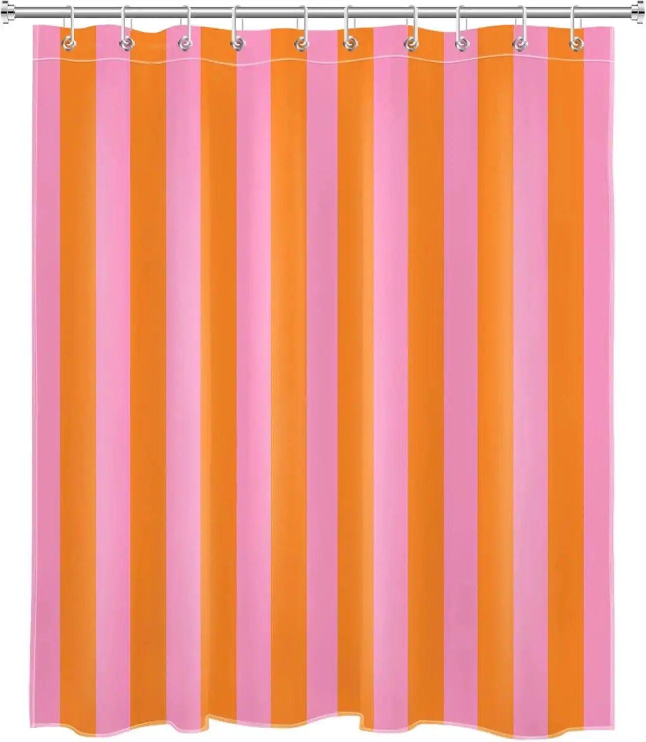Pink and Orange Shower Curtain Abstract Bohemian Fabric Shower Curtain with 12 Hooks Waterproof Bathroom Decoration from PriceLows™