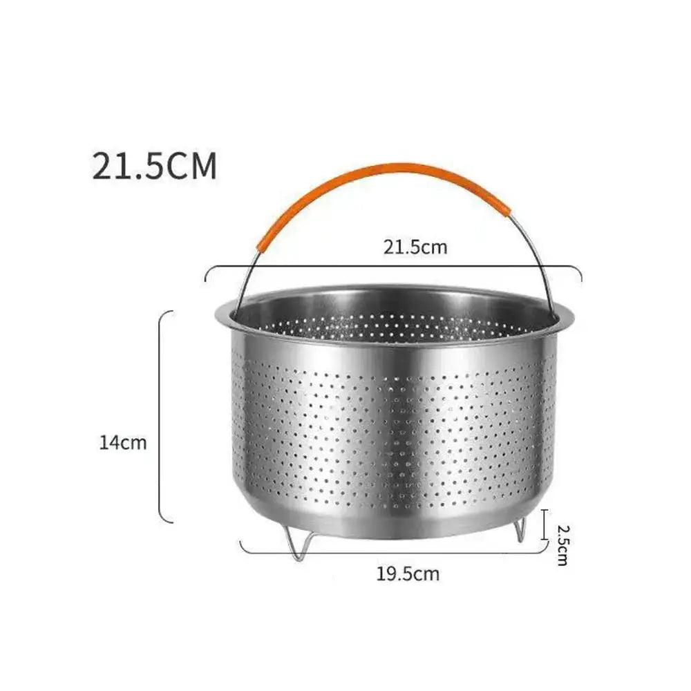 Stainless Steel Steamer Basket | For Instant Pot | Silicone Handle | 6 Qt