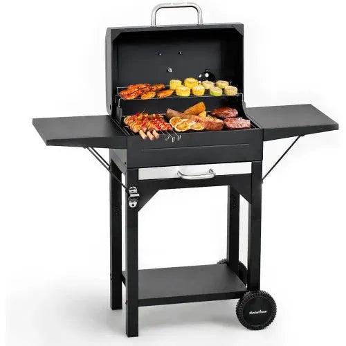 Charcoal Grills with Two Side Tables, 332 SQIN Cooking Area Outdoor Smoker Barbecue bbq grill or Camping, Patio,Backyard Party, from PriceLows™