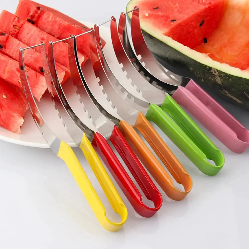 Stainless Steel Watermelon Slicer Non-slip Cutter Melon Cutter Plastic Wrap Handle Not Hurt Hands Fruit Cutting Tool Summer from PriceLows™