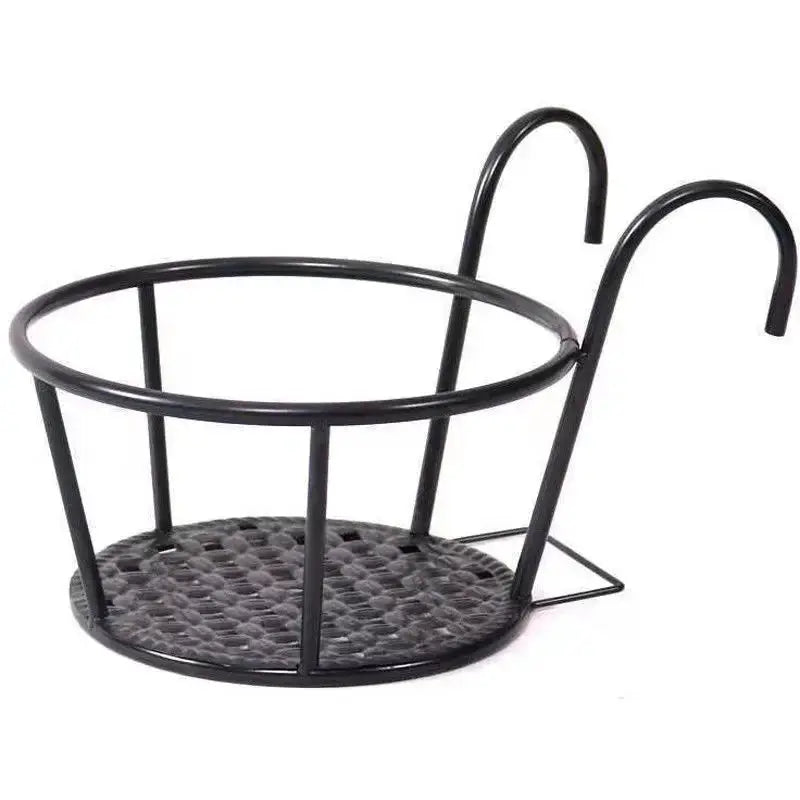 1PC Iron Art Hanging Baskets Flower Pot Balcony Hanging Plant Round Racks Railing Fence Outdoor Window Bonsai Stand Decoration from PriceLows™