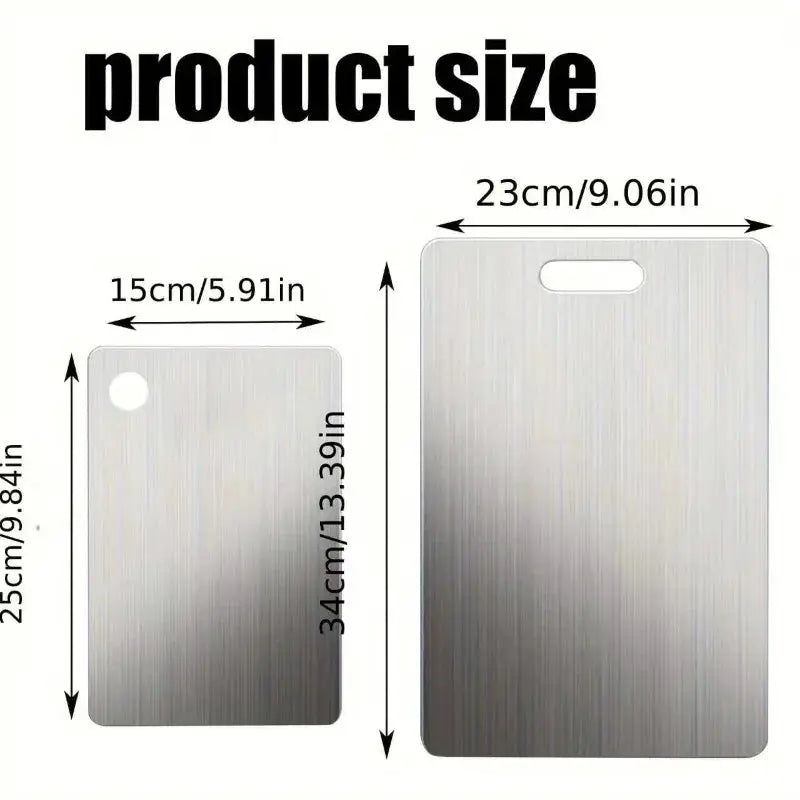 Stainless Steel Cutting Board Set | 2 Pcs | Non Slip