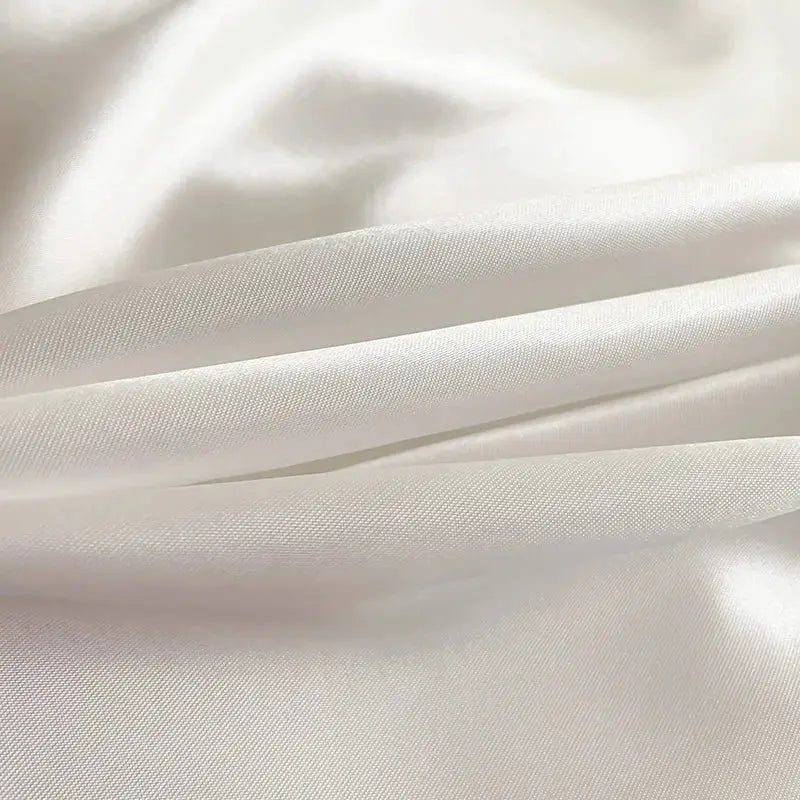 Satin Fitted Sheet | Solid Color | Elastic Band | 140x200 To 180x200 Cm