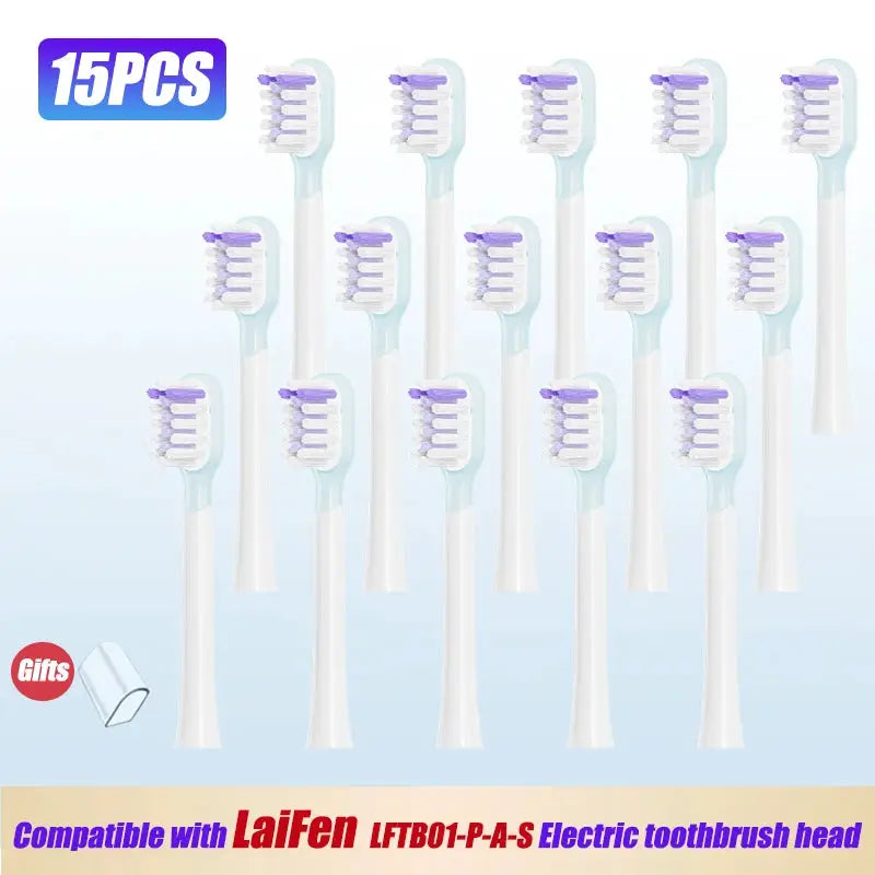 15pcs Brush Head Compatible with LaiFen LFTB01-P-A-S Sonic Electric Toothbrush Vacuum Packaging from PriceLows™