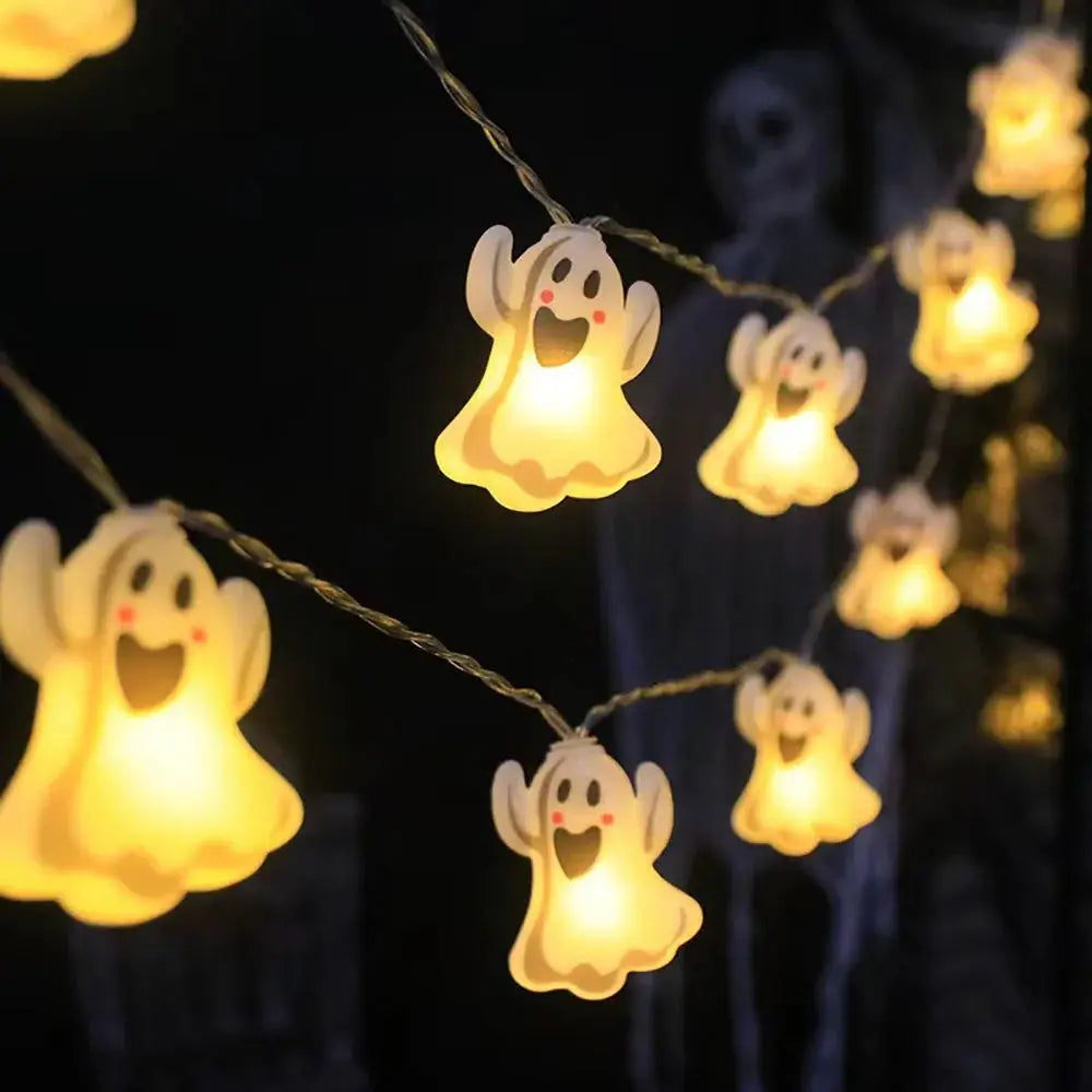 Halloween LED String Lights | Battery Operated | Ghost Pattern | Indoor Use