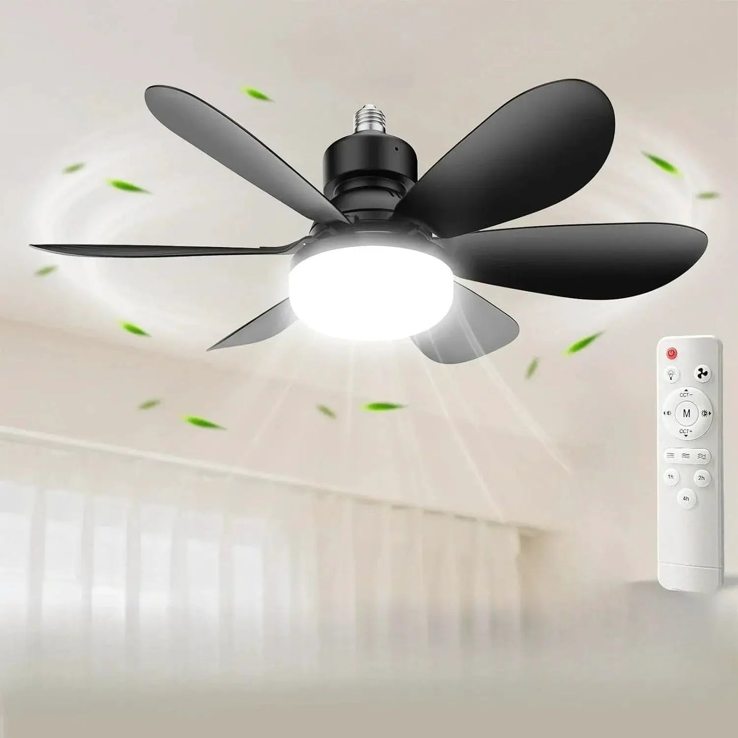 LED Socket Ceiling Fan | Remote Included | E27 Socket | Small Room