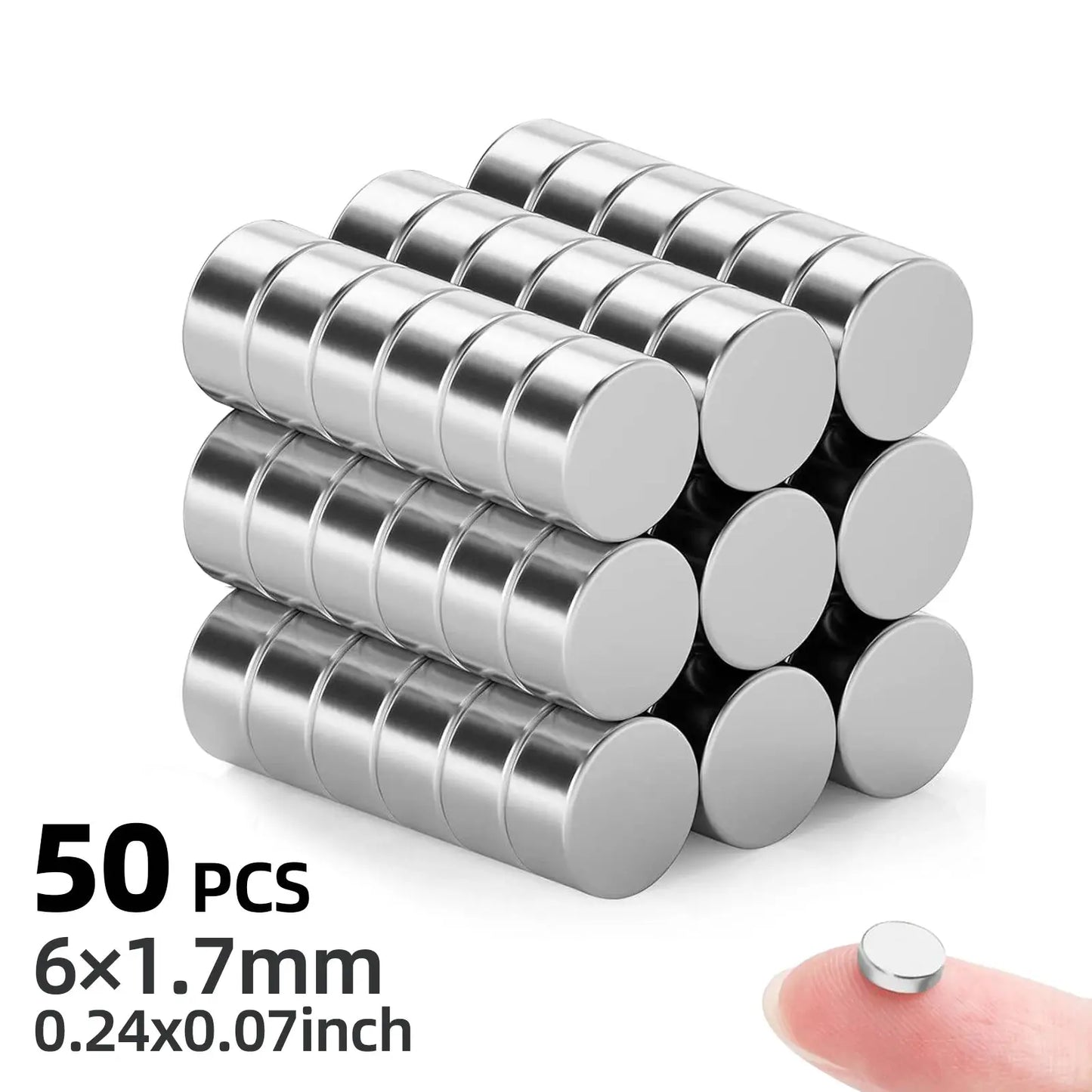 Round Carbon Steel Magnets | 6X2MM Dimensions | Flat Disc Shape
