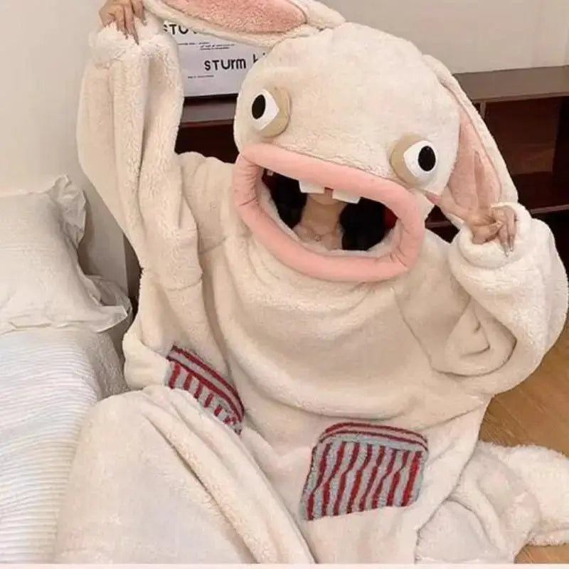 Raving Rabbids Cosplay Onesie Anime Peripheral Flannel Jumpsuit Adult Kids Halloween Carnival Costume Homewear Sleepwear Gift from PriceLows™