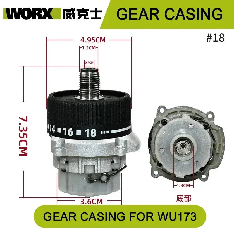 Orginal new Switch Driver motor reducer casing toothed wheel shell chuck parts for WORX WU173 Electric screwdriver from PriceLows™