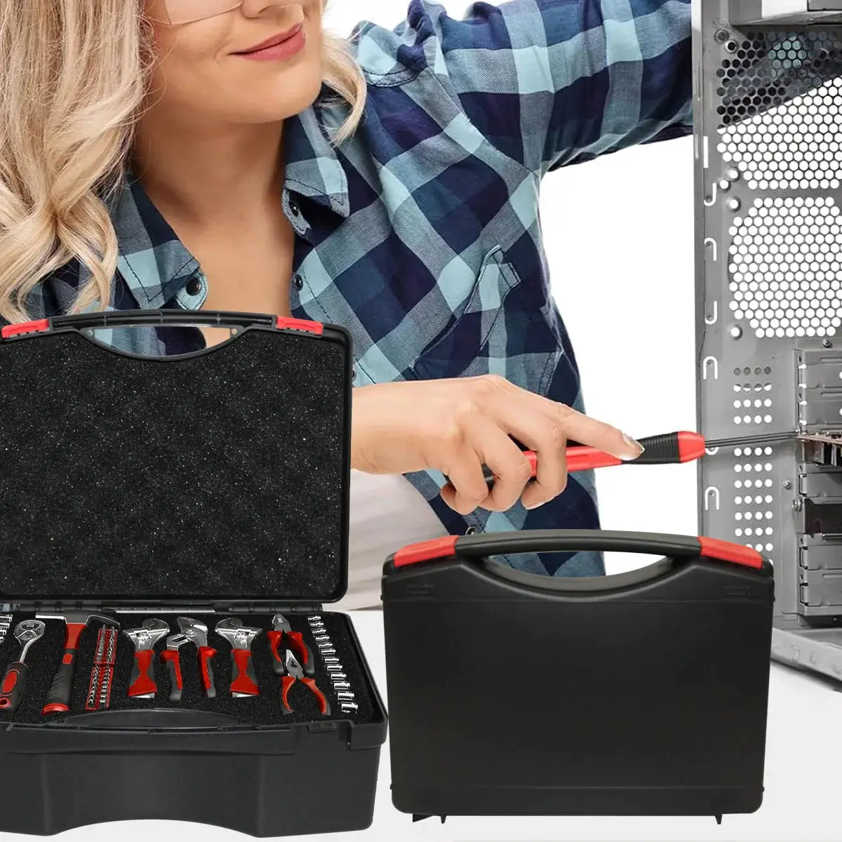 1PC Portable Multifunction Hardware Tool Box – Lightweight Plastic Storage Case for Instruments,Outdoor & Indoor Use from PriceLows™