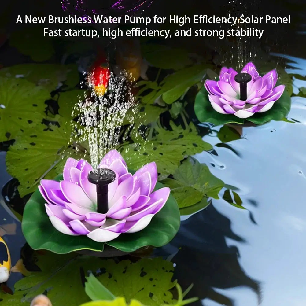Lotus Solar Water Fountain Brushless Pump Mini Waterfall Fountain Artificial Lotus Flowers Fountain for Outdoor Bird Bath from PriceLows™
