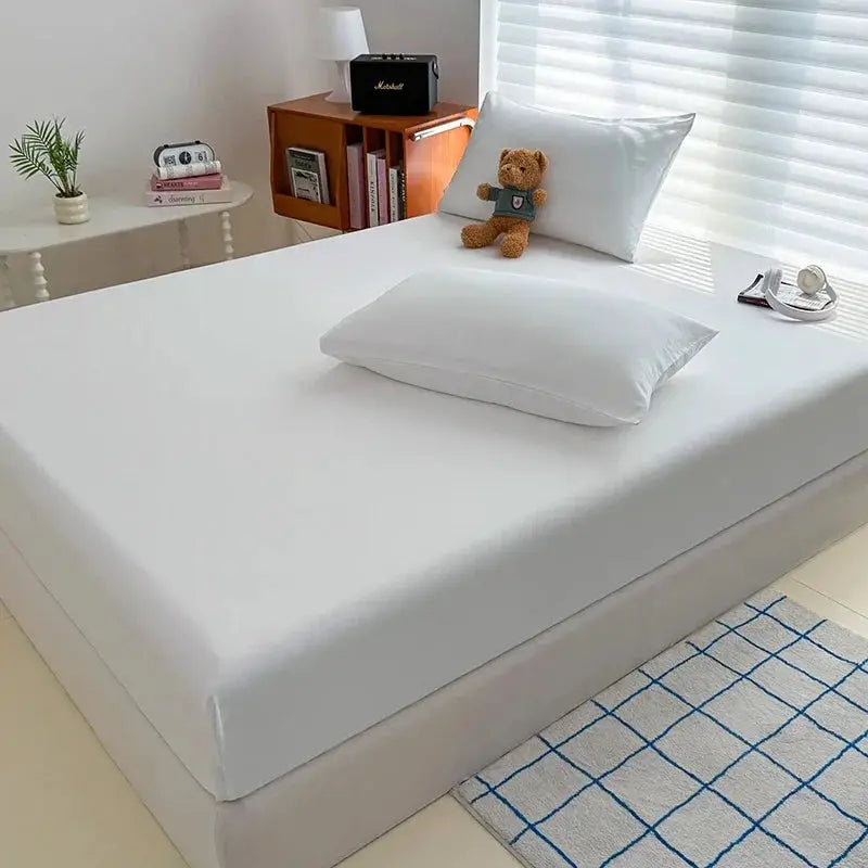 Washed Fitted Sheet with Elastic Bands Non Slip Adjustable Mattress Cover for Single Double King Queen Bed 90x200 150x200 180 from PriceLows™