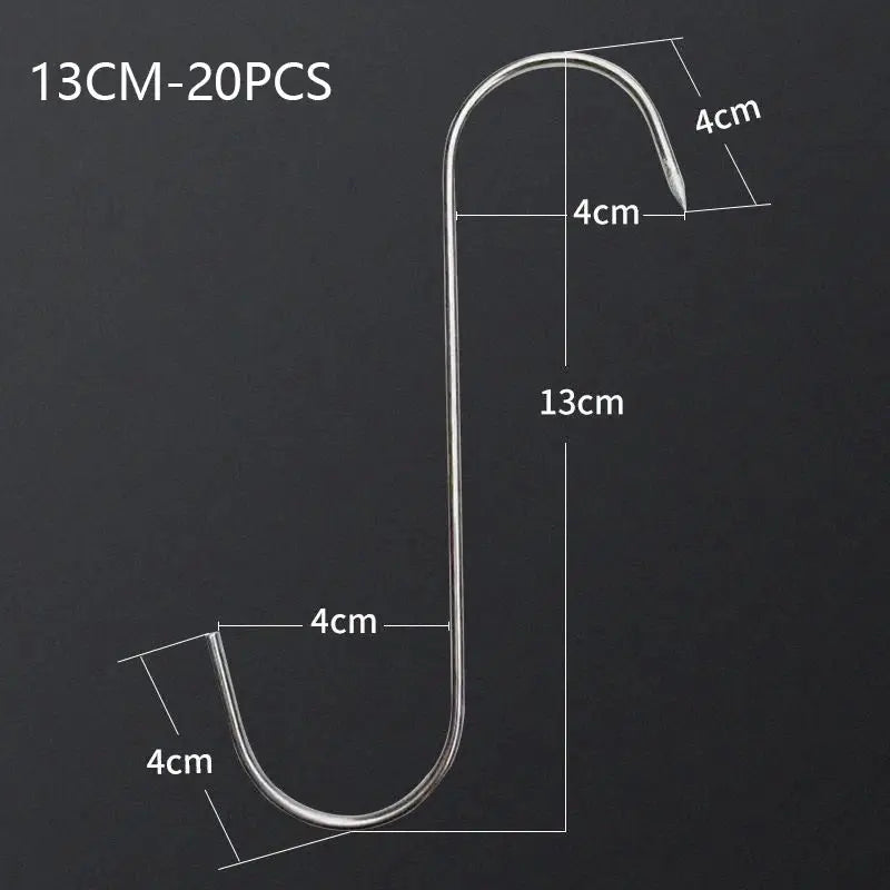 Stainless Steel S-hook With Pointed Tip Meat Hanger Hook Baking Tools for Butcher Shop Kitchen Hooks Home Storage Organization from PriceLows™