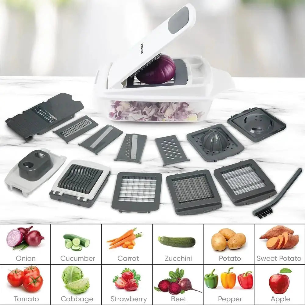 Vegetable Chopper Slicer | 22-in-1 Multi Function | Lemon Squeezer | White