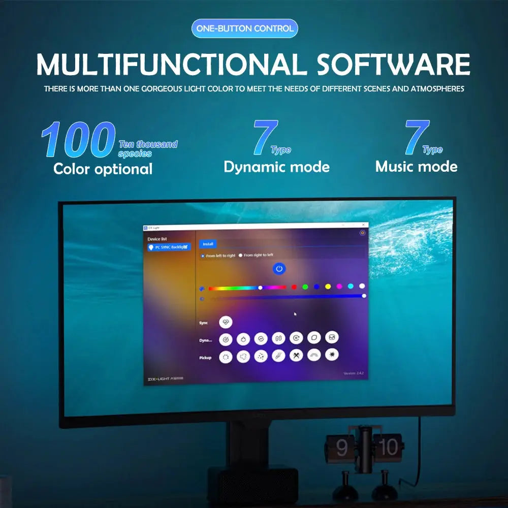 RGB Gaming Lights Strip Monitor Backlight LED Display Sync PC Atmosphere Screen APP Music Synchronization Decor Game Room Party from PriceLows™
