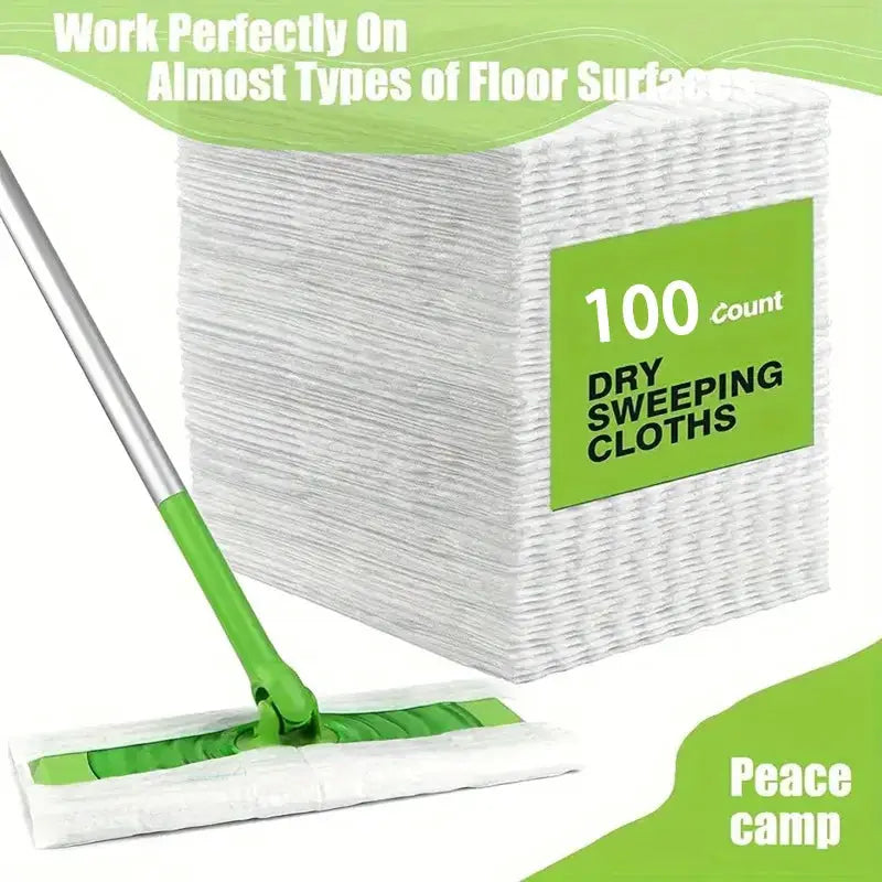 30/100PCS Disposable MicroFibre Electrostatic Floor Cloths Dust Removal Mop Paper Floor Cleaning Wipes for Flat Swivel Mop from PriceLows™