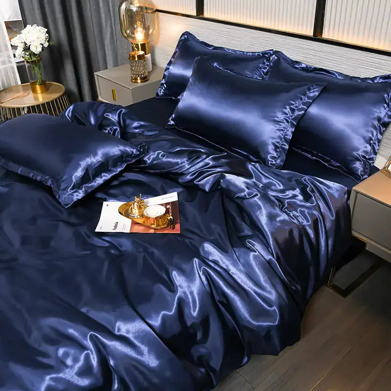 Satin Bedding Set | 100Gsm Silky Finish | Duvet Cover Set | Queen King Size