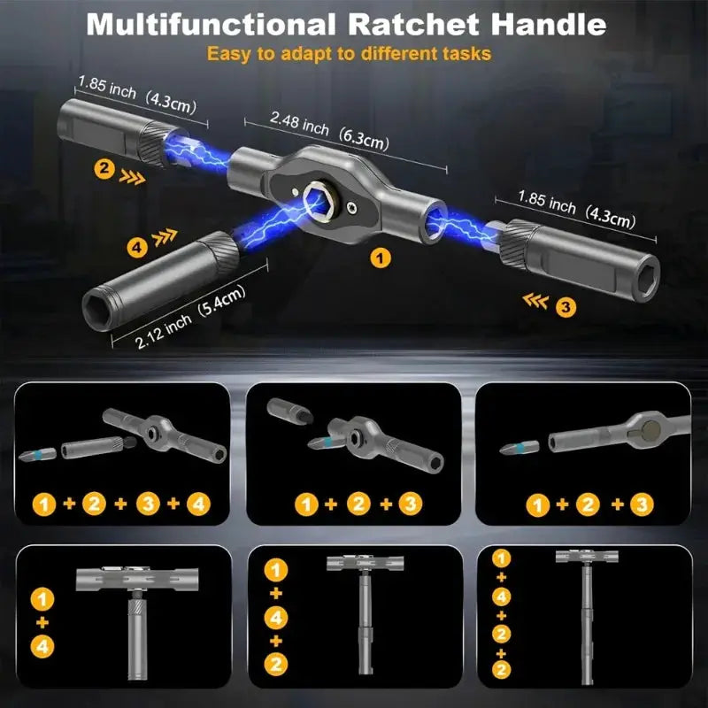 50-in-1 Magnetic Ratchet Screwdriver Set, DIY Ratchet Handle Detachable Multi-functional Tool Set, Portable Repair Tool Set. from PriceLows™