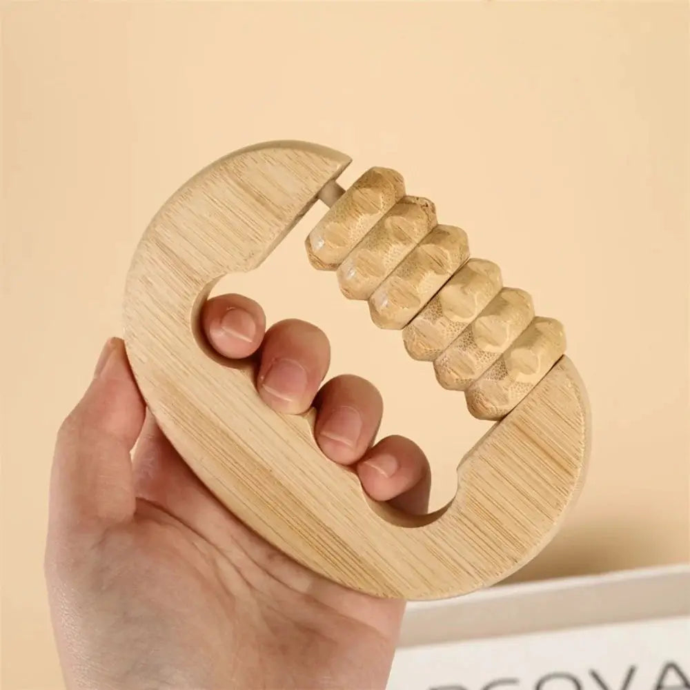 Bamboo Manual Roller Tool | 3-Segment Design | Acupoint Massage | For Neck And Waist