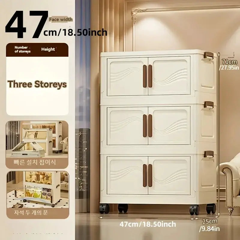 Foldable Storage Box with Clear Door - Spacious, Durable, and Easy-to-Assemble - Ideal for Organizing Clothes, Books, Toys, and from PriceLows™