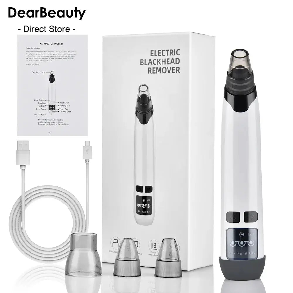 Facial Blackhead Remover Electric Hot Compress Vacuum Pore Cleaner Face Deep Nose Cleaner T Zone Pore Acne Pimple Removal Tool from PriceLows™