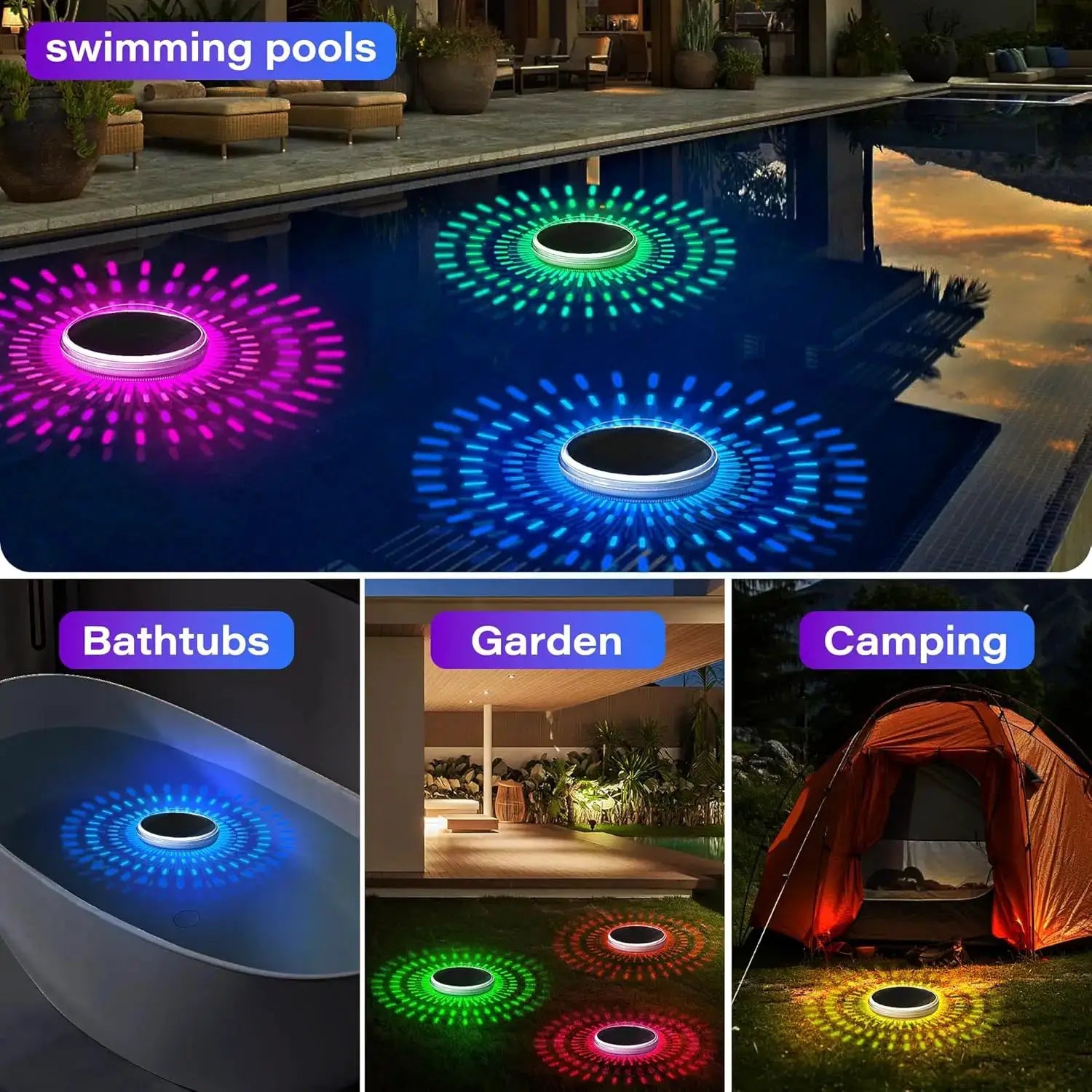 Solar Floating Light ,Pool Lights That Float with Remote Control, Modes 9 Lighting Timing Mode IP67 Waterproof for Pool Party from PriceLows™
