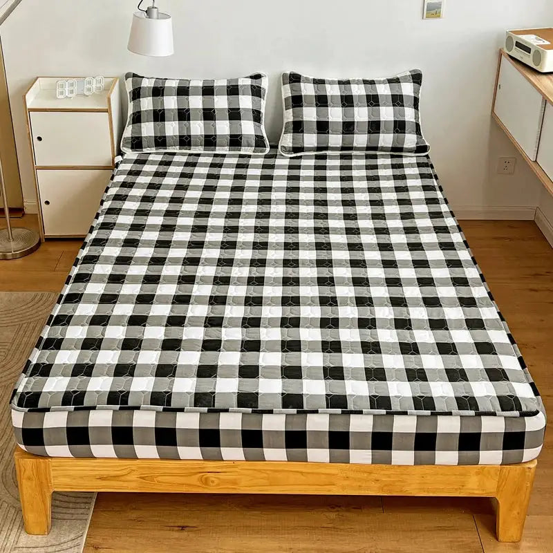 Quilted Fitted Mattress Cover | Anti Mite | Breathable Cotton | Queen King