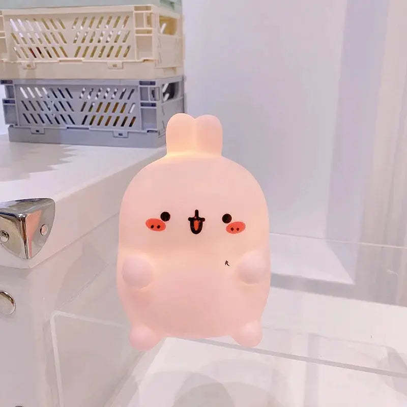Rabbit Night Light Bedhead Bedroom LED Small Table Light Non Plug In Floor Stand Creative Atmosphere Night Light Decoration from PriceLows™