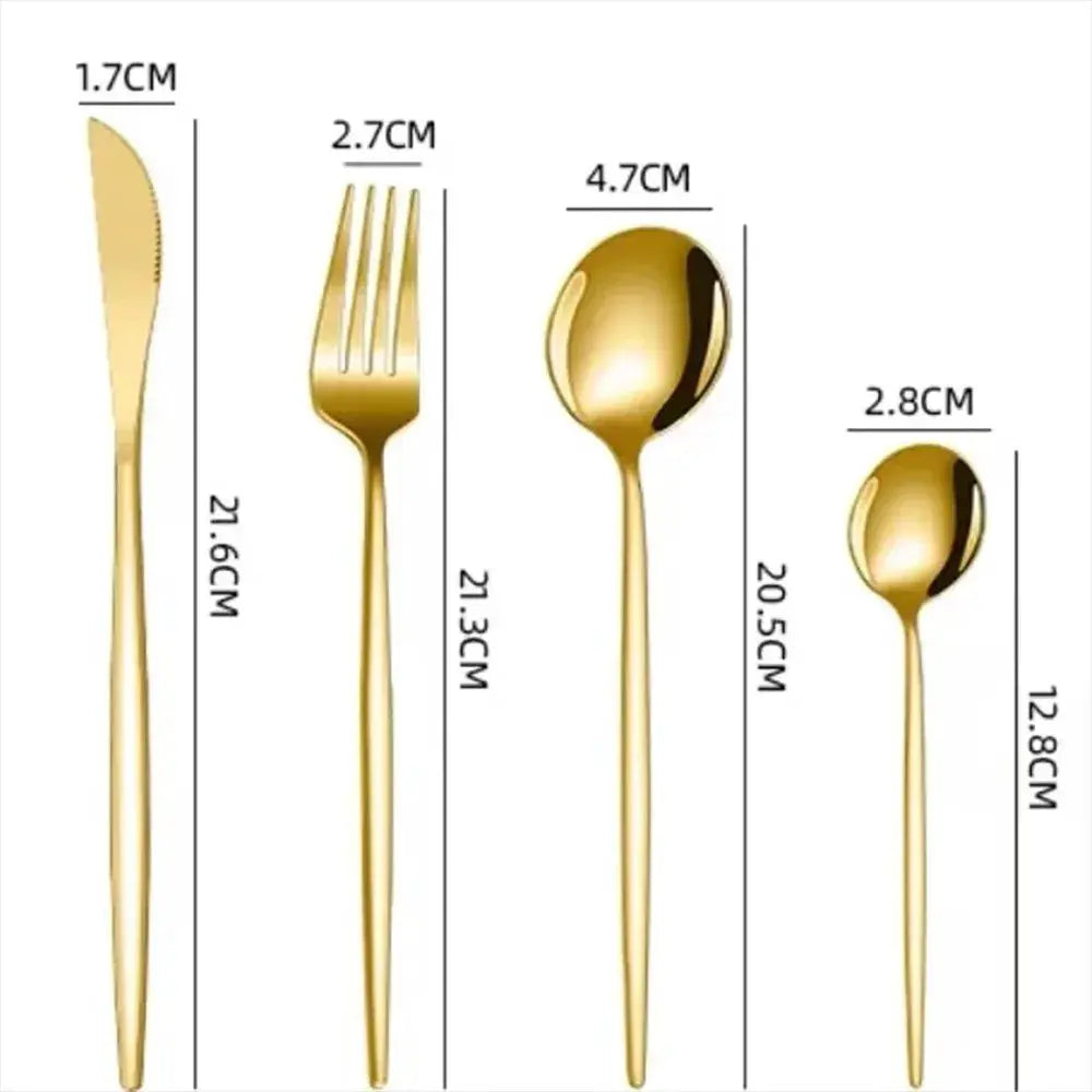 Kitchen Cutlery Sets Stainless Flatware Mirror Polished Design for Parties Birthdays Weddings Can give to Friends and Relatives from PriceLows™