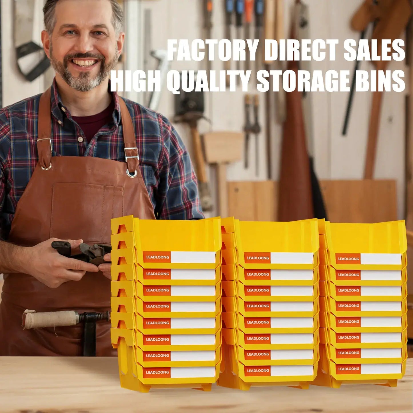 6/24Pcs 5"x4"x3" Freestanding Tiered Storage Bins - Stackable/Hanging Garage Containers for Tools & Parts - Heavy-Duty Organizer from PriceLows™