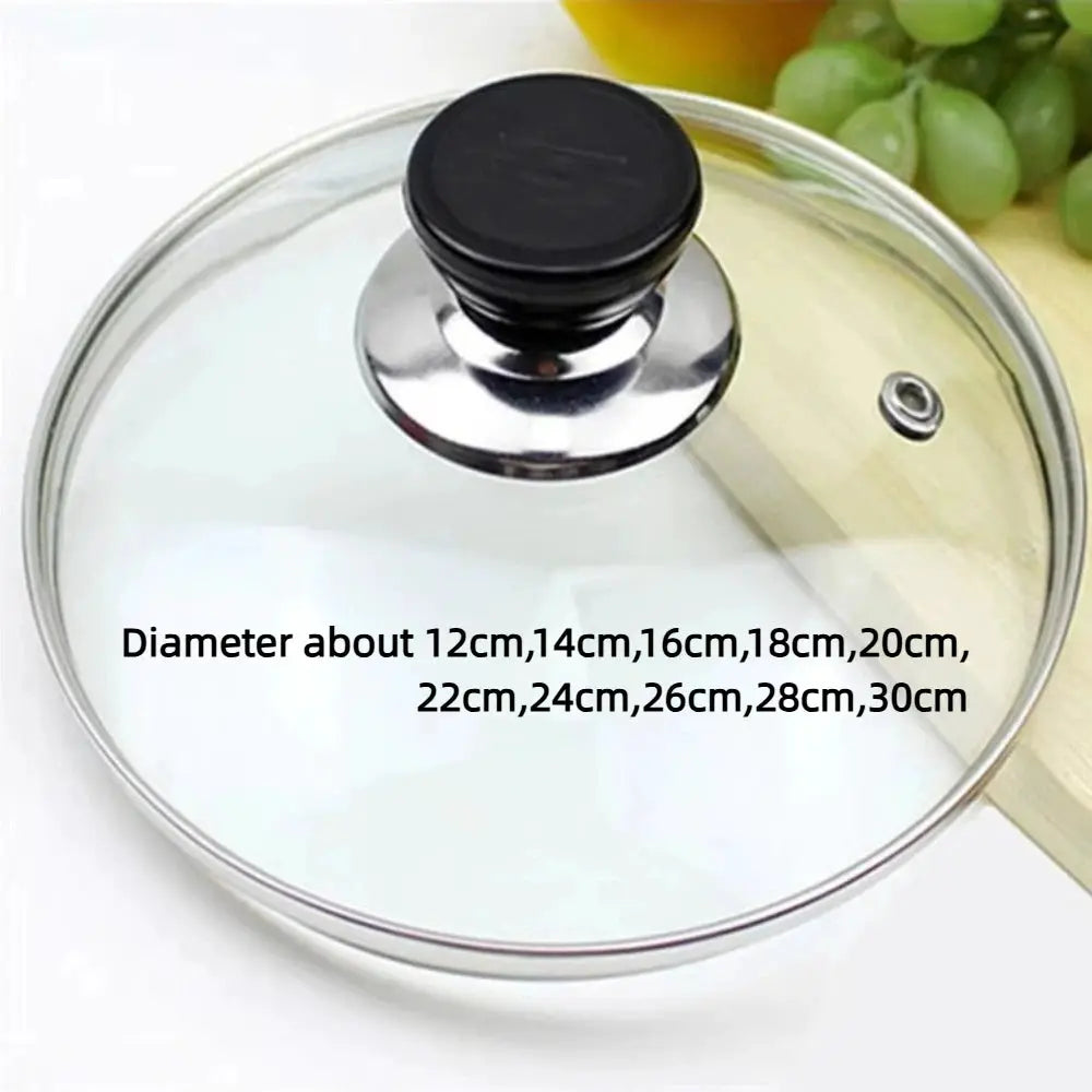 Tempered Glass Pot Lid | Stainless Steel Rim | Anti-Scalding | 12,14,16,18,20 cm