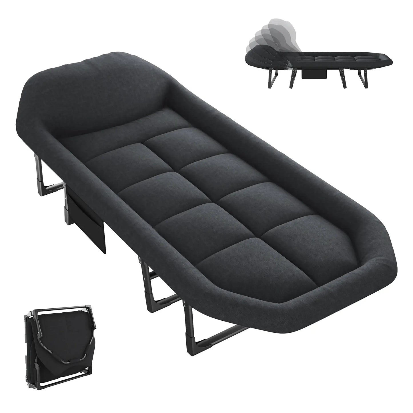 Folding Camping Bed | Mattress Included | 450 Lbs Capacity | Carry Bag Included