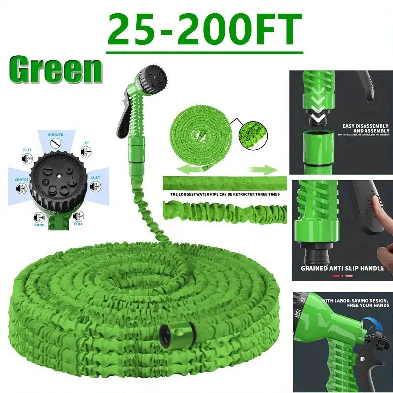 25FT-200FT Expandable Magic Hose Lightweight Design Durable Materials 7 Water Spraying Functions Gun Home Garden Watering Tools from PriceLows™