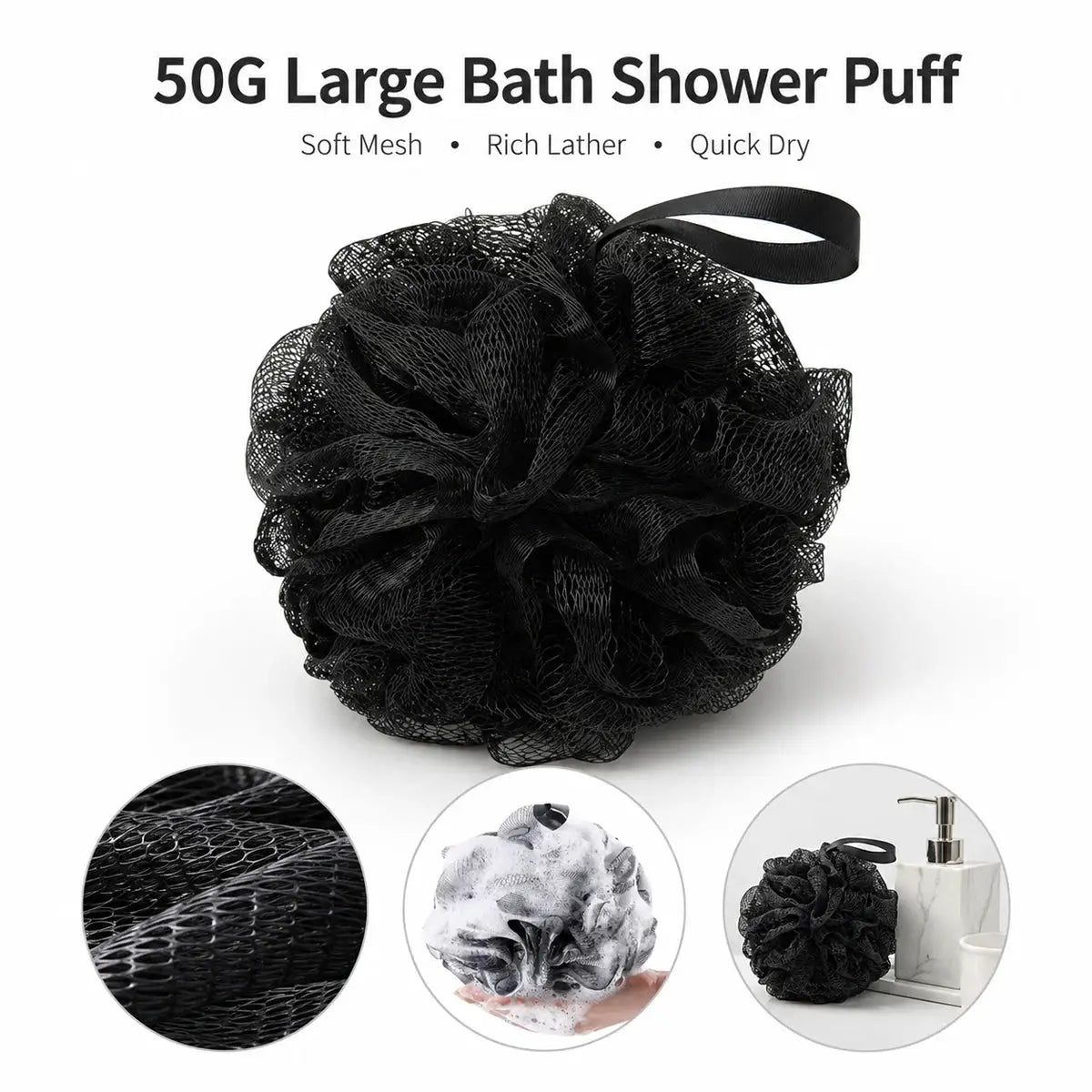 Bath Sponge Ball | Heavy Mesh Design | Dense Foam | 50g