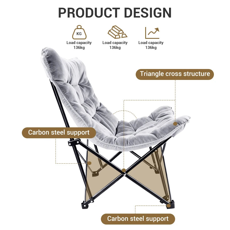 Butterfly Chair | Seat Width 27.5 Inches | Carbon Steel Frame