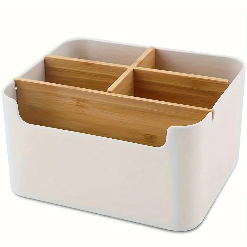 Desk Organizer | Bamboo | 5 Compartments | Home Office Storage