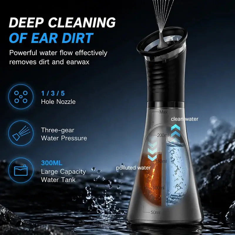 Electric Ear Wax Removal Irrigation System 3 Pressure Settings Water Powered Ear Cleaner with Dual 2in1 Water Tank for Home Use from PriceLows™
