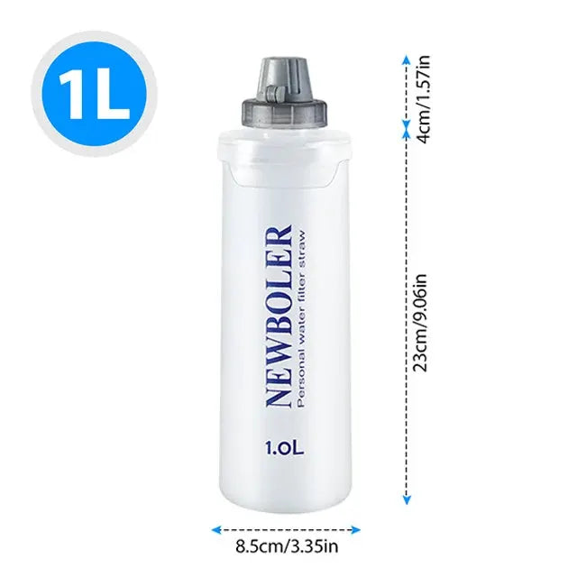 1L Folding Water Bottle TPU BPA-Free Collapsible Soft Flask Outdoor Sport Hiking Camping Running Portable Soft Water Bottle from PriceLows™