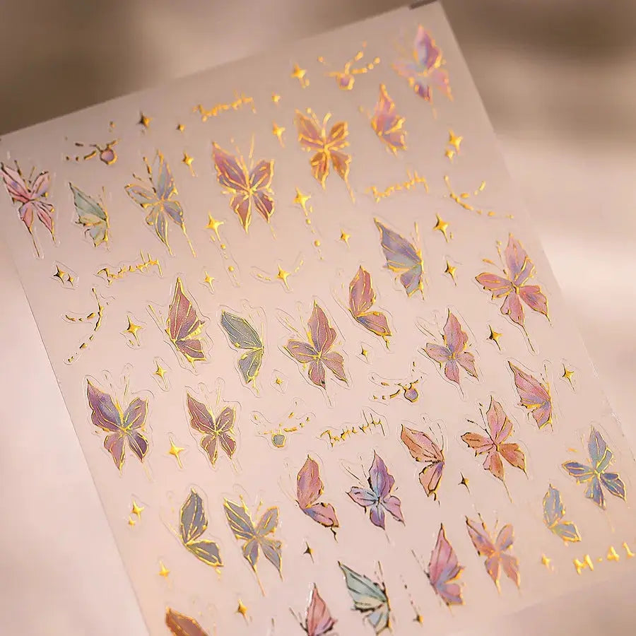 1Pcs 5D Embossed Aurora Butterfly Nail Art Stickers Self Adhesive Decals For Nails Decoration DIY 3D Acrylic Nail Supplies Parts from PriceLows™