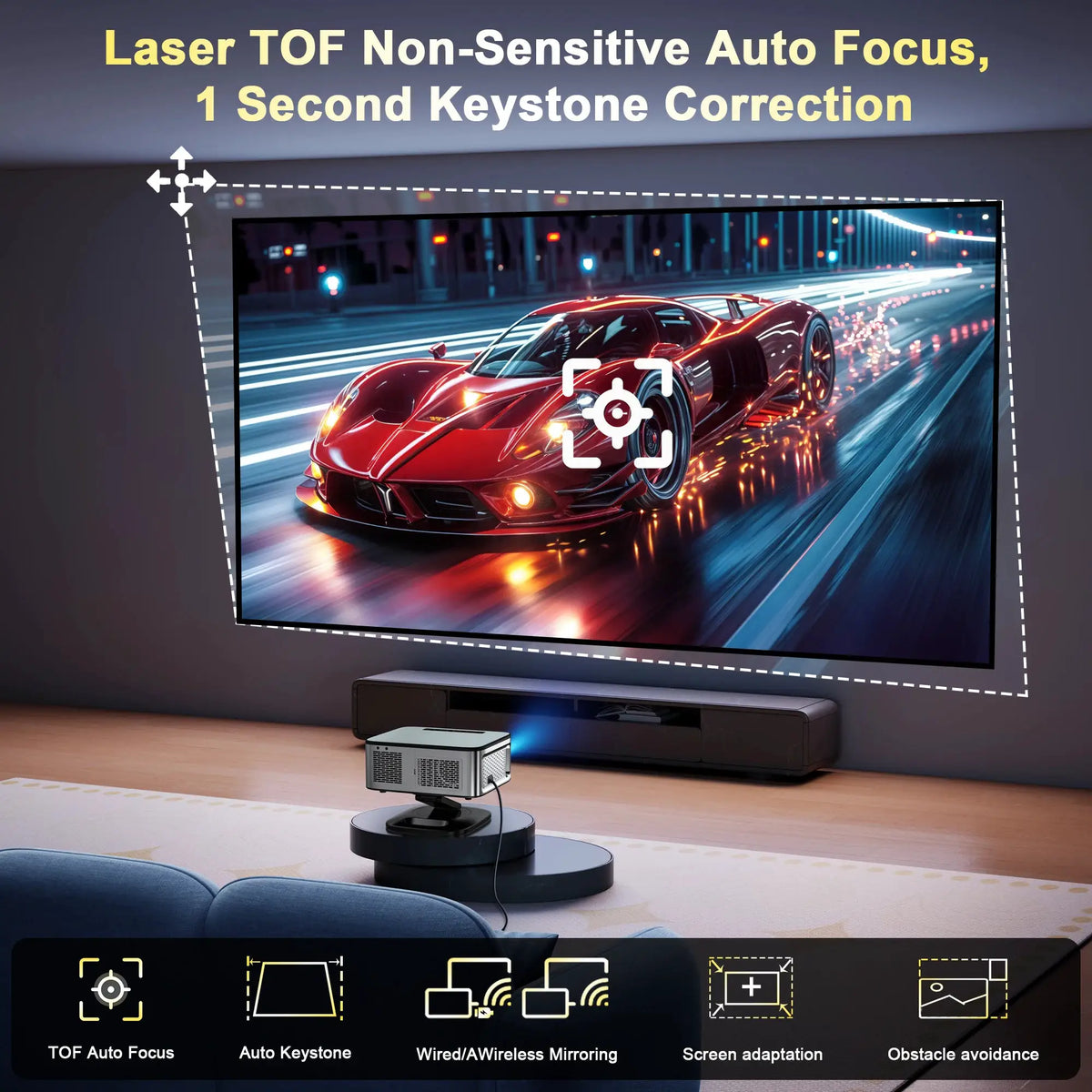 Smart Projector | 4K UHD | 3200 Lumens | Android 14