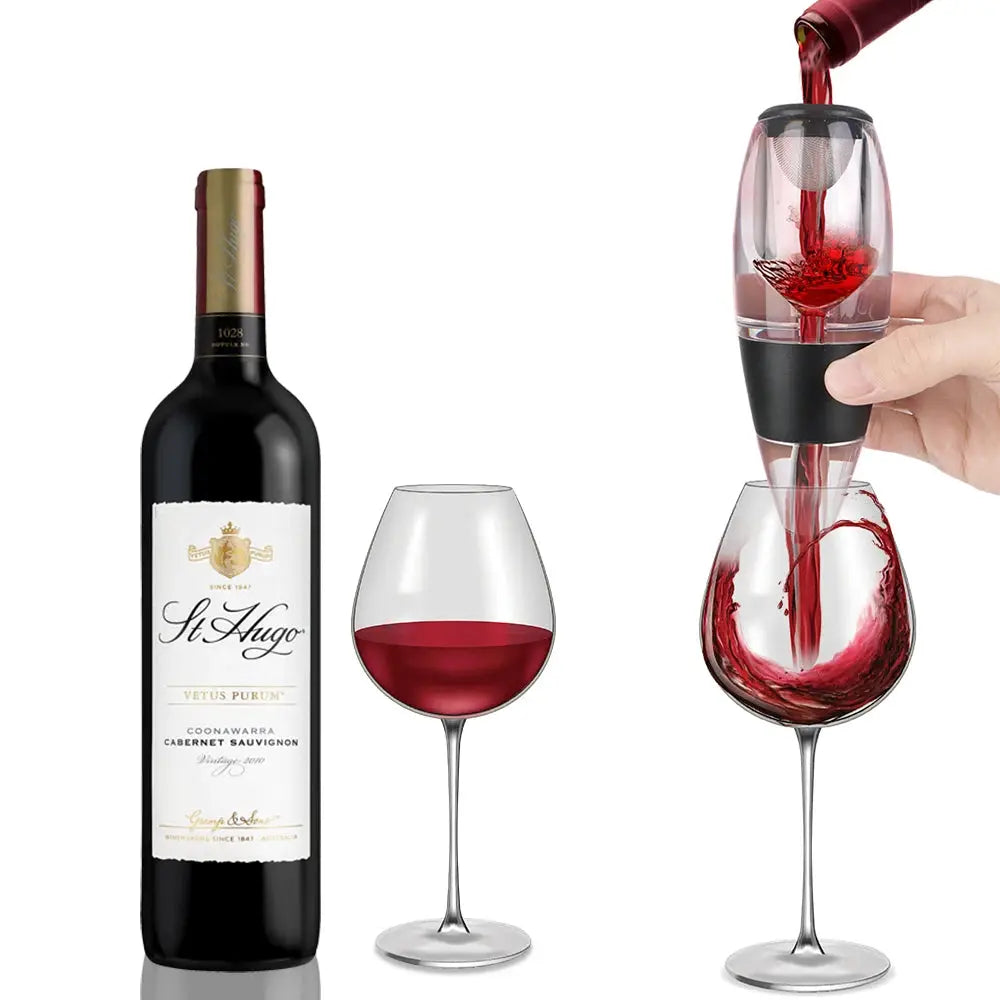 Red Wine Whisky Aerator Dispenser Quick Sobering Wine Decanter Pourer With Filter and Base Professional For Bar Party Kitchen from PriceLows™