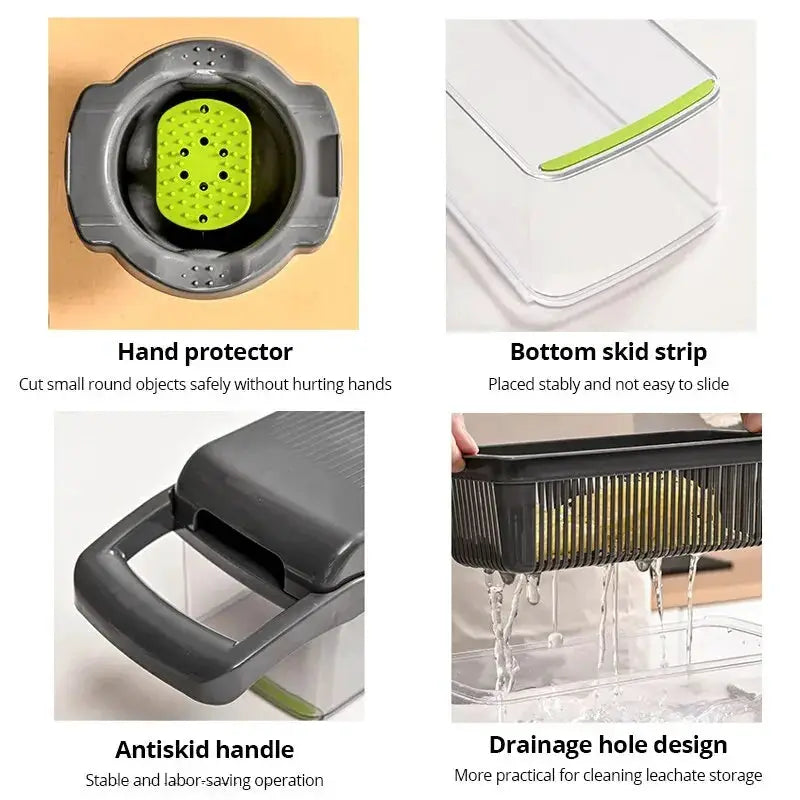 Vegetable Cutter | Stainless Steel Blades | Multifunctional Grater | Model 6208