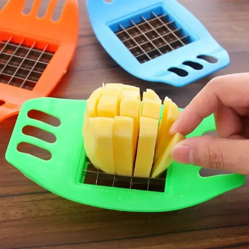 French Fry Cutter | Manual Hand Lever | Stainless Steel Blade | Compact Design