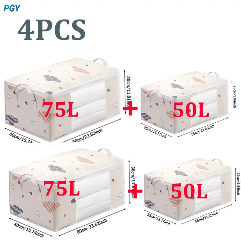 Big Capacity Storage Bag 4/2/1PCS Quilt Clothes Moisture Dust Proof Proof Organizer Duvet Blanket Sorting Bags Luggage Bag from PriceLows™