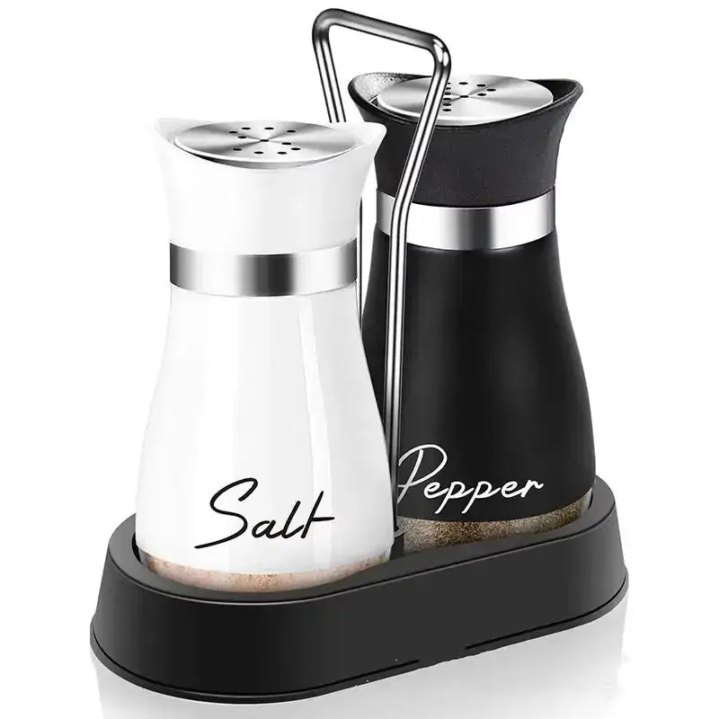 Salt And Pepper Shaker Set | Adjustable Pour Holes | Glass Bottles | 2 Pack
