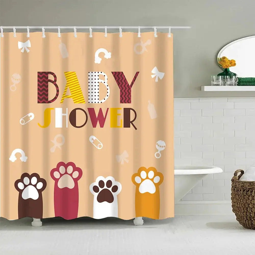 Puppy Cat Cute Cartoon Shower Curtains Washable Fabric Polyester For Bathtub Art Bathroom Decor Partition With Hooks Waterproof from PriceLows™