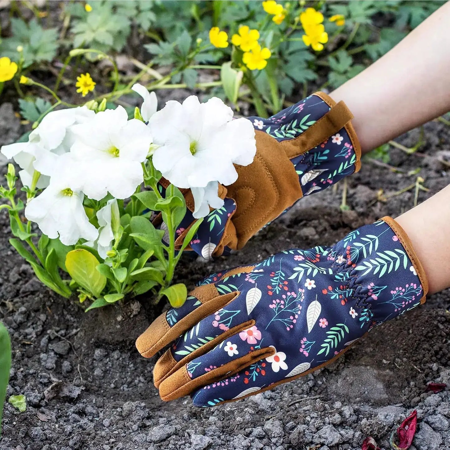 Gardening Gloves for Women - Leather Garden Gloves Thorn Proof, Outdoor Protective Working Gloves from PriceLows™